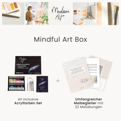 Mindful Art Box - Acrylfarben Starter Set und Malübungen für Erwachsene