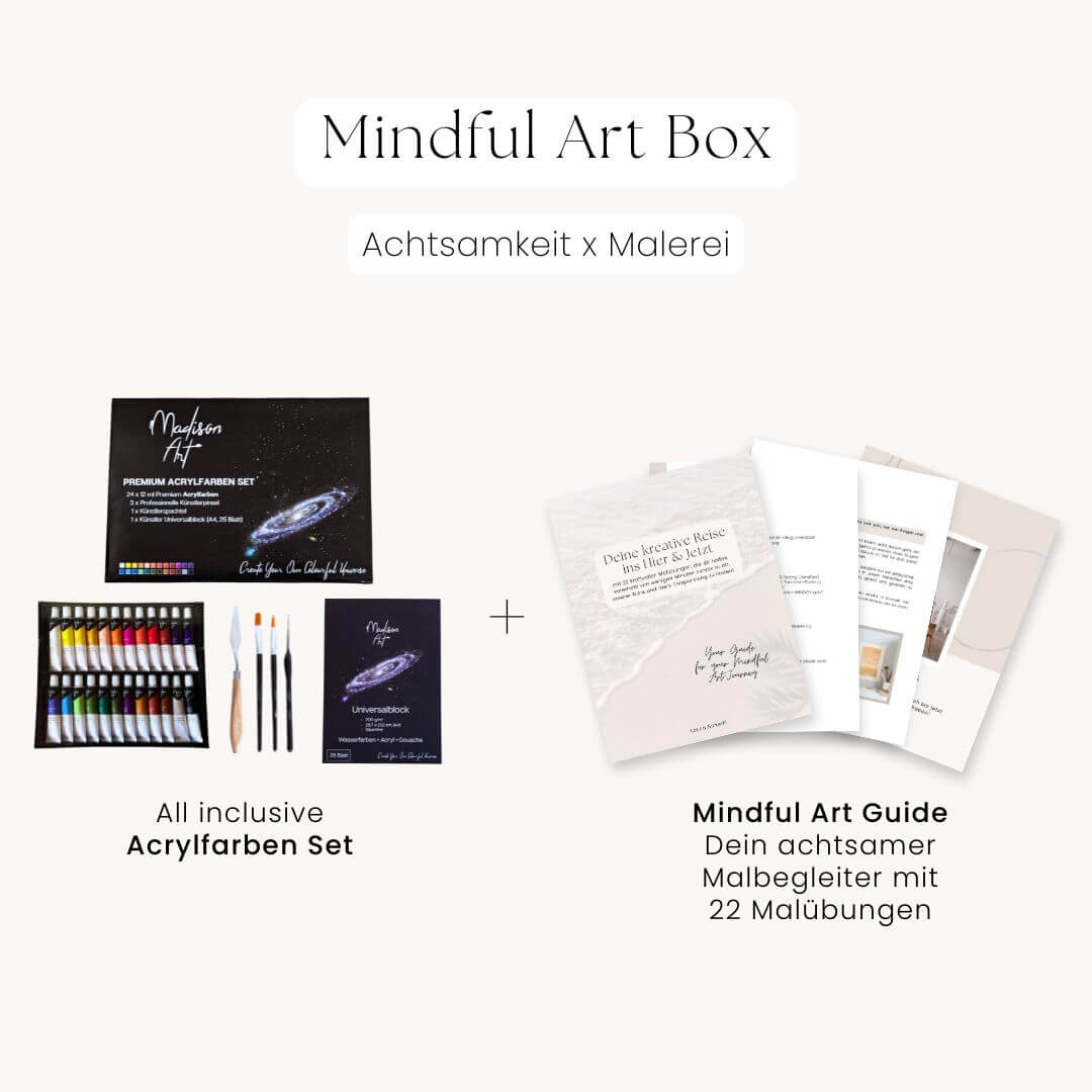 Mindful Art Box | Achtsam Malen mit Acrylfarben Starter Set & Malguide