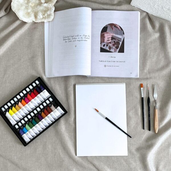 Mindful Art Guide gedruckt mit Acrylfarben Starter Set