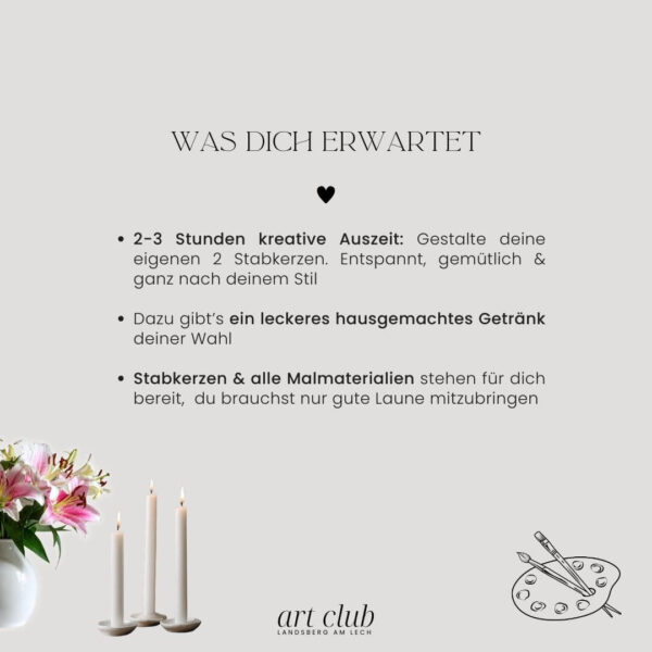 Kerzen bemalen - Art Club Landsberg x HofArt Store Landsberg