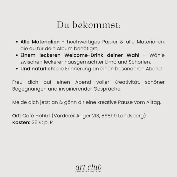 Scrapbooking Workshop Art Club Landsberg am Lech 3