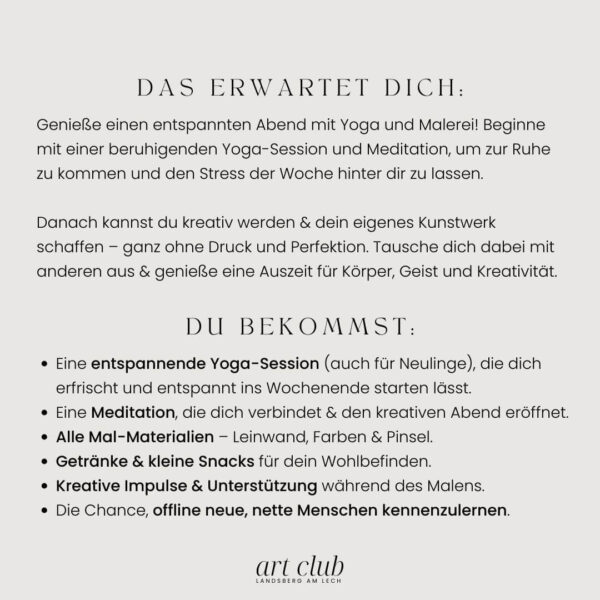 Yoga and Paint Art Club Landsberg - Alle Infos