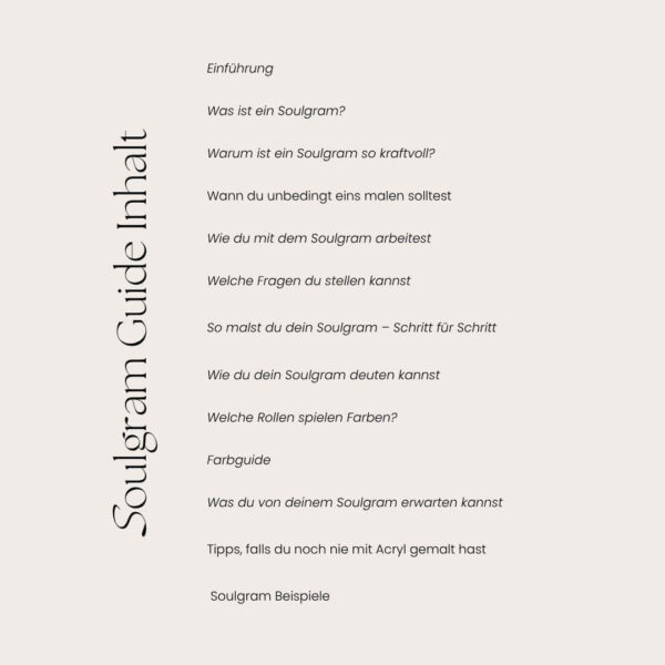 Soulgram Guide Inhalt by Laura Camilia