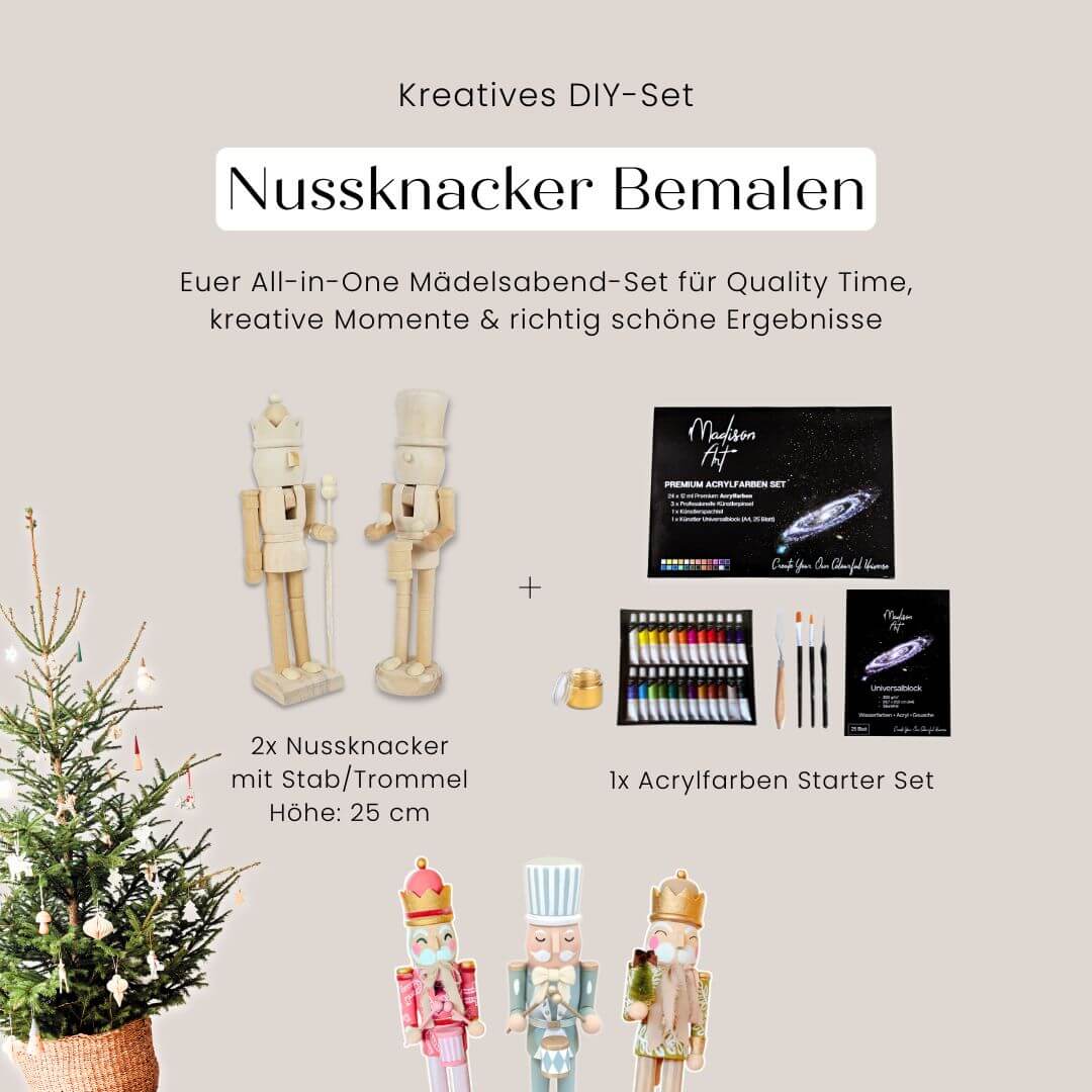 DIY Nussknacker aus Holz zum Bemalen