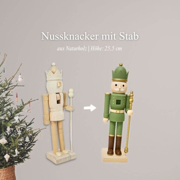 Nussknacker mit Stab bemalen
