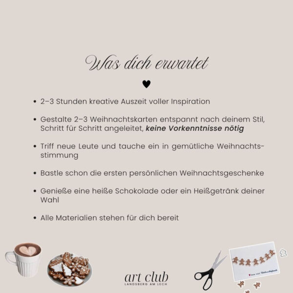 Was dich erwartet beim Cards and Cacao - Art Club Landsberg
