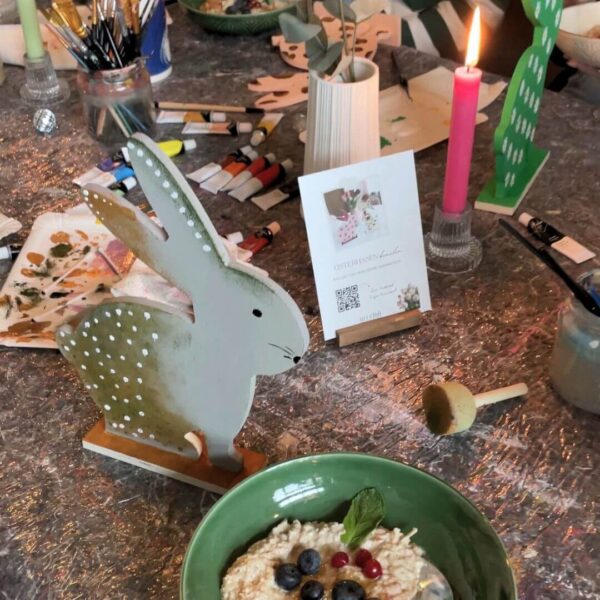 Kreativer Osterbrunch Art Club Landsberg - Osterhasen bemalen