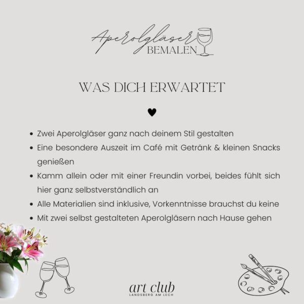 Aperolgläser bemalen - Art Club Landsberg am Lech