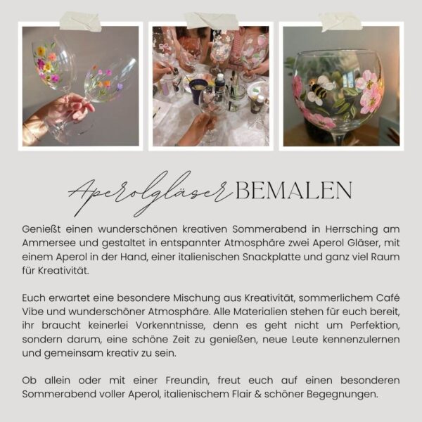 Aperolgläser bemalen am Ammersee - Art Club Landsberg am Lech