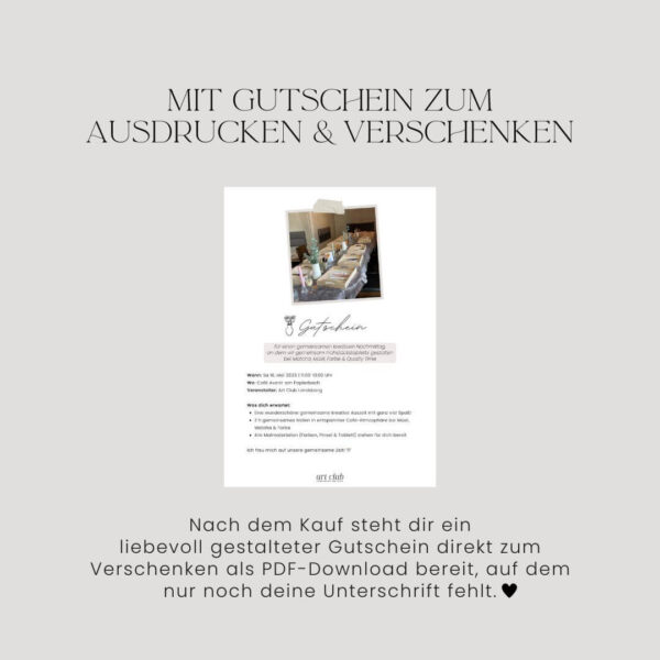 Muttertagsgutschein zum Ausdrucken und Verschenken - Matcha and Paint Frühstückstablett bemalen