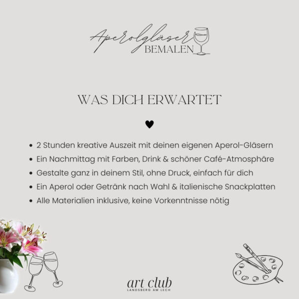 Paint & Aperol - Was dich erwartet - Art Club Landsberg Ammersee