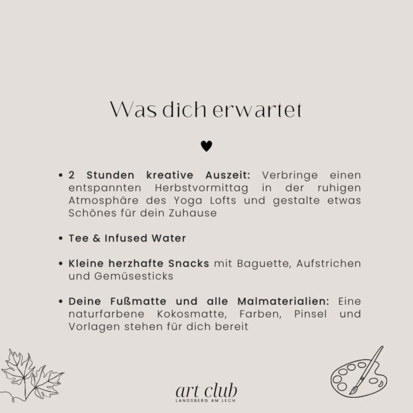 Paint your Doormat #AutumnEdition | So 4. Okt 2026 im Yoga Loft Landsberg